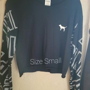 VS pink cropped long sleeve